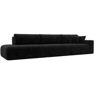 Изображение товара Диван прямой Лига-036 НПБ Модерн Лонг подлокотник справа (Черный/Велюр) Лига Диванов арт.121363