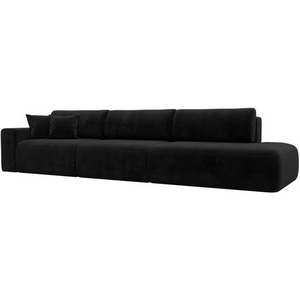 Изображение товара Диван прямой Лига-036 НПБ Модерн Лонг подлокотник слева (Черный/Велюр) Лига Диванов арт.121363L