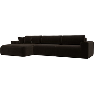 Изображение товара Диван угловой Лига-036 НПБ Классик Лонг левый угол (Коричневый/Микровельвет) Лига Диванов арт.121383L