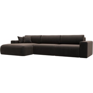 Изображение товара Диван угловой Лига-036 НПБ Классик Лонг левый угол (Коричневый/Велюр) Лига Диванов арт.121394L