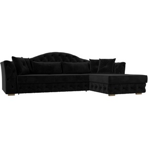 Изображение товара Диван угловой Артис правый угол (Черный/Велюр) Лига Диванов арт.121581