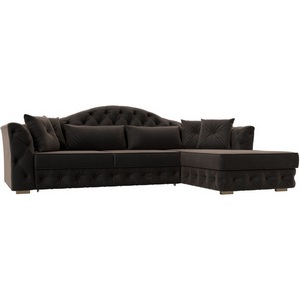 Изображение товара Диван угловой Артис правый угол (Коричневый/Велюр) Лига Диванов арт.121582