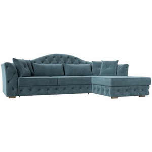 Изображение товара Диван угловой Артис правый угол (Бирюзовый/Велюр) Лига Диванов арт.121583