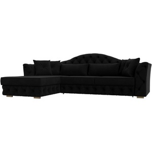 Изображение товара Диван угловой Артис левый угол (Черный/Микровельвет) Лига Диванов арт.121599L