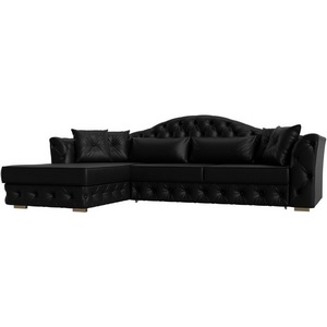 Изображение товара Диван угловой Артис левый угол (Черный/Экокожа) Лига Диванов арт.121634L