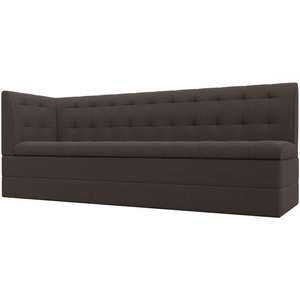 Изображение товара Диван кухонный Бриз с углом слева (Коричневый/Рогожка) Лига Диванов арт.122435L