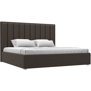 Изображение товара Кровать длиной 200 см интерьерная Афродита 200 (Коричневый/Рогожка) Лига Диванов арт.123059