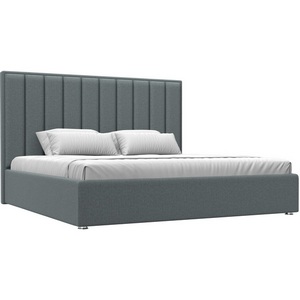 Изображение товара Кровать с металлическим основанием с реечным дном интерьерная Афродита 200 (Серый/Рогожка) Лига Диванов арт.123060