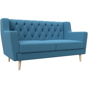 Изображение товара Диван кухонный прямой Брайтон 2 Люкс (Голубой/Рогожка) Лига Диванов арт.123184