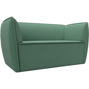 Изображение товара Диван кухонный прямой Бергамо 2-х местный (Зеленый/Рогожка) Лига Диванов арт.123703