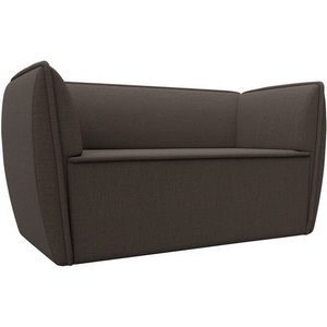 Изображение товара Диван кухонный прямой Бергамо 2-х местный (Коричневый/Рогожка) Лига Диванов арт.123704