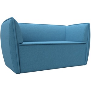 Изображение товара Диван кухонный прямой Бергамо 2-х местный (Голубой/Рогожка) Лига Диванов арт.123744