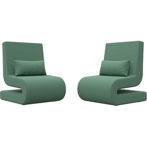 Изображение товара Кресло Волна (2 шт.) (Зеленый/Рогожка) Лига Диванов арт.125042