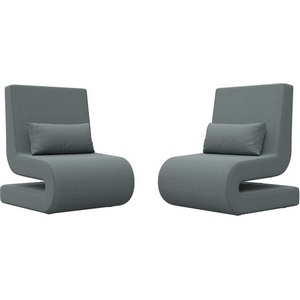 Изображение товара Кресло Волна (2 шт.) (Серый/Рогожка) Лига Диванов арт.125043