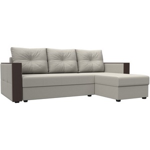 Изображение товара Диван угловой Валенсия Лайт правый угол (Бежевый/Рогожка) Лига Диванов арт.125970