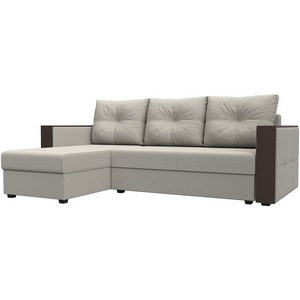 Изображение товара Диван угловой Валенсия Лайт левый угол (Бежевый/Рогожка) Лига Диванов арт.125970L