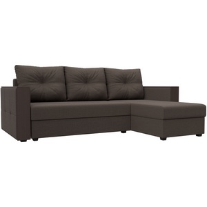 Изображение товара Диван угловой Валенсия Лайт правый угол (Коричневый/Рогожка) Лига Диванов арт.125971