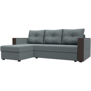 Изображение товара Диван угловой Валенсия Лайт левый угол (Серый/Рогожка) Лига Диванов арт.125973L