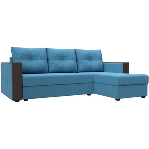 Изображение товара Диван угловой Валенсия Лайт правый угол (Голубой/Рогожка) Лига Диванов арт.125974