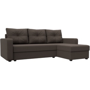 Изображение товара Диван угловой Ливерпуль Лайт правый угол (Коричневый/Рогожка) Лига Диванов арт.125986