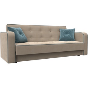 Изображение товара Диван-книжка Тур (Бежевый,Бирюзовый/Велюр) Лига Диванов арт.126122