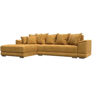Изображение товара Диван угловой НордСтар левый угол (ДСП,Брус/Пластик/Велюр/Желтый) Лига Диванов 127934L