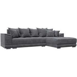 Изображение товара Диван угловой НордСтар правый угол (ДСП,Брус/Пластик/Велюр/Темно-серый) Лига Диванов 127935