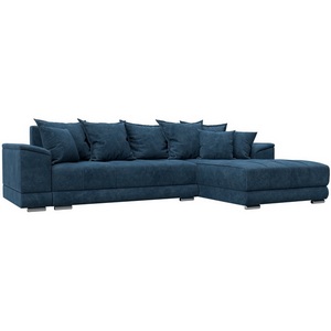 Изображение товара Диван угловой НордСтар правый угол (ДСП,Брус/Пластик/Велюр/Синий) Лига Диванов 127937