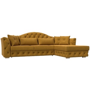 Изображение товара Диван угловой Артис правый угол (Брус,Рейка/Пластик/Велюр/Желтый) Лига Диванов 128024