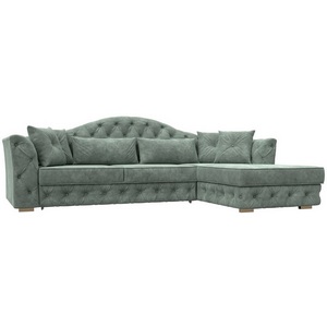 Изображение товара Диван угловой Артис правый угол (Брус,Рейка/Пластик/Велюр/Зеленый) Лига Диванов 128026
