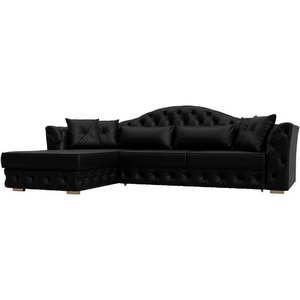 Изображение товара Диван угловой Артис левый угол (Брус,Рейка/Пластик/Экокожа/Черный) Лига Диванов 128032L