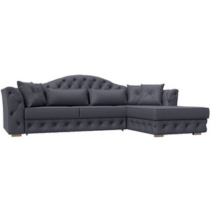 Изображение товара Диван угловой Артис правый угол (Брус,Рейка/Пластик/Экокожа/Серый) Лига Диванов 128033