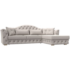 Изображение товара Диван угловой Артис правый угол (Брус,Рейка/Пластик/Замша/Бежевый) Лига Диванов 128042