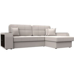 Изображение товара Диван угловой Брюссель правый угол (ДСП,ЛДСП/Пластик/Замша/Бежевый) Лига Диванов 128082