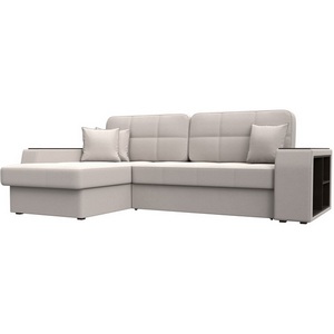 Изображение товара Диван угловой Брюссель левый угол (ДСП,ЛДСП/Пластик/Замша/Бежевый) Лига Диванов 128082L