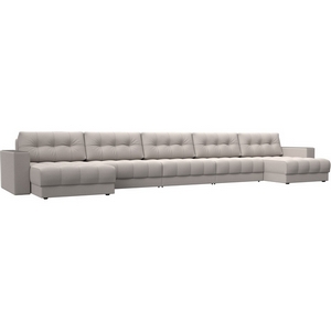 Изображение товара Диван П-образный с декором Лига-049 НПБ Мегалонг Лига Диванов (Замша) арт.128548