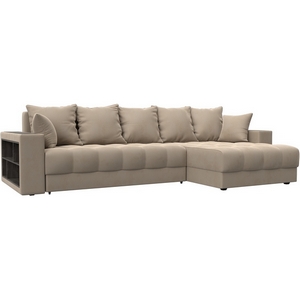 Изображение товара Диван угловой с декором и полкой Лига-050 НПБ Лига Диванов (Велюр) арт.128591