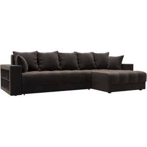 Изображение товара Диван угловой с декором и полкой Лига-050 НПБ Лига Диванов (Велюр) арт.128595