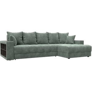 Изображение товара Диван угловой с декором и полкой Лига-050 НПБ Лига Диванов (Велюр) арт.128599