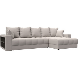 Изображение товара Диван угловой с декором и полкой Лига-050 НПБ Лига Диванов (Замша) арт.128616