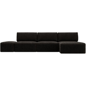 Изображение товара Диван угловой модульный с пуфом Лига-060 НПБ Лонг угол универсальный (ЛДСП,Брус,Фанера/Пластик/Велюр/Коричневый) Лига Диванов 129530