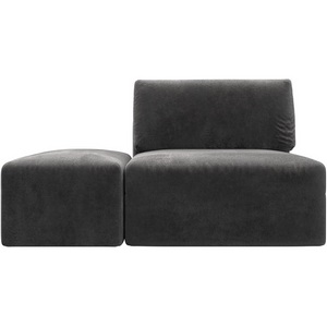 Изображение товара Модули диван и пуф Лига-060 НПБ (ЛДСП,Брус,Фанера,Велюр/Серый) Лига Диванов 129591