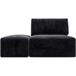 Изображение товара Модули диван и пуф Лига-060 НПБ (ЛДСП,Брус,Фанера,Велюр/Темно-серый) Лига Диванов 129592