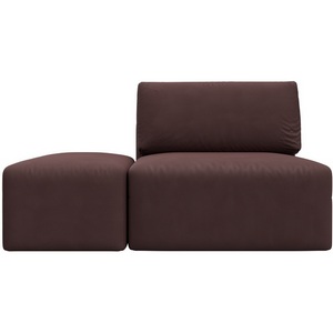 Изображение товара Модули диван и пуф Лига-060 НПБ (ЛДСП,Брус,Фанера,Замша/Бордовый) Лига Диванов 129598