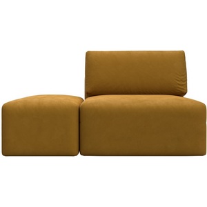 Изображение товара Модули диван и пуф Лига-060 НПБ (ЛДСП,Брус,Фанера,Велюр/Желтый) Лига Диванов 129602