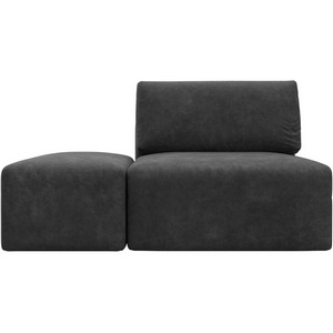 Изображение товара Модули диван и пуф Лига-060 НПБ (ЛДСП,Брус,Фанера,Велюр/Темно-серый) Лига Диванов 129603