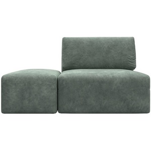 Изображение товара Модули диван и пуф Лига-060 НПБ (ЛДСП,Брус,Фанера,Велюр/Зеленый) Лига Диванов 129604