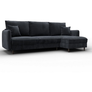 Изображение товара Диван угловой Лига-064 НПБ угол универсальный (ДСП/Дерево/Велюр/Темно-серый) Лига Диванов 129630