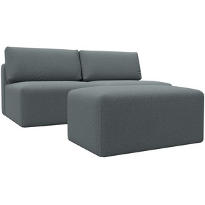 Изображение товара Диван прямой модульный с пуфом Лига-060 НПБ (ЛДСП,Брус,Фанера/Пластик/Рогожка/Серый) Лига Диванов 129676