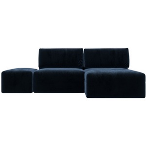 Изображение товара Диван угловой модульный с пуфом Лига-060 НПБ угол универсальный (ЛДСП,Брус,Фанера/Пластик/Велюр/Синий) Лига Диванов 129681